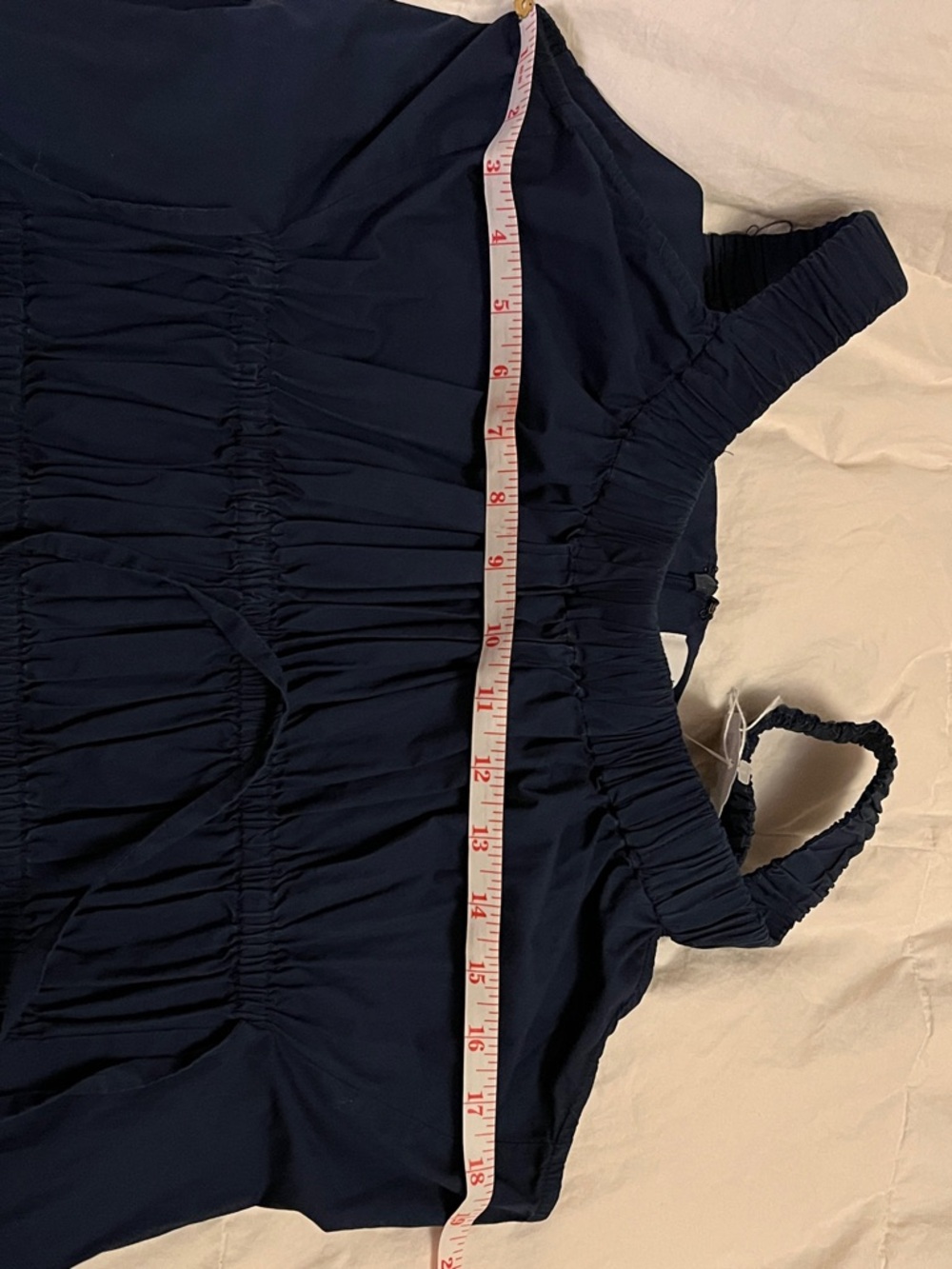 Eudon Choi Navy Blue Mini Dress with Gathered Details - Picture 9 of 10